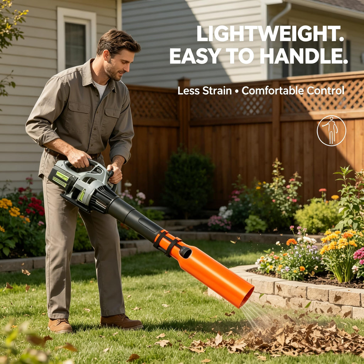 🍂 Leaf Blower Airflow Booster Attachment – High-Volume Wide-Area Blower Nozzle with Reinforced Straps, Lightweight Yard Cleanup Accessory for 2–4 Inch Round Blower Tubes, Leaves, Lawn & Driveway 💨