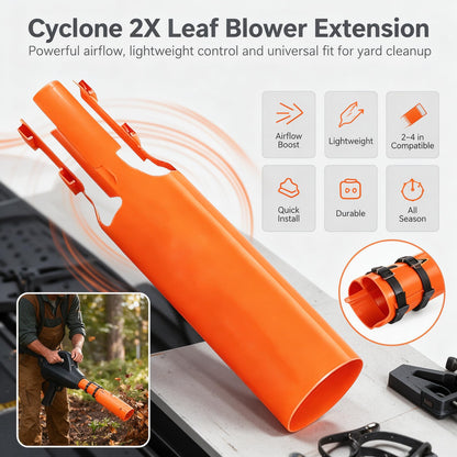 🍂 Leaf Blower Airflow Booster Attachment – High-Volume Wide-Area Blower Nozzle with Reinforced Straps, Lightweight Yard Cleanup Accessory for 2–4 Inch Round Blower Tubes, Leaves, Lawn & Driveway 💨