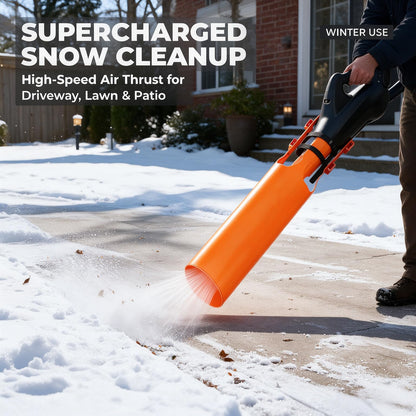 🍂 Leaf Blower Airflow Booster Attachment – High-Volume Wide-Area Blower Nozzle with Reinforced Straps, Lightweight Yard Cleanup Accessory for 2–4 Inch Round Blower Tubes, Leaves, Lawn & Driveway 💨