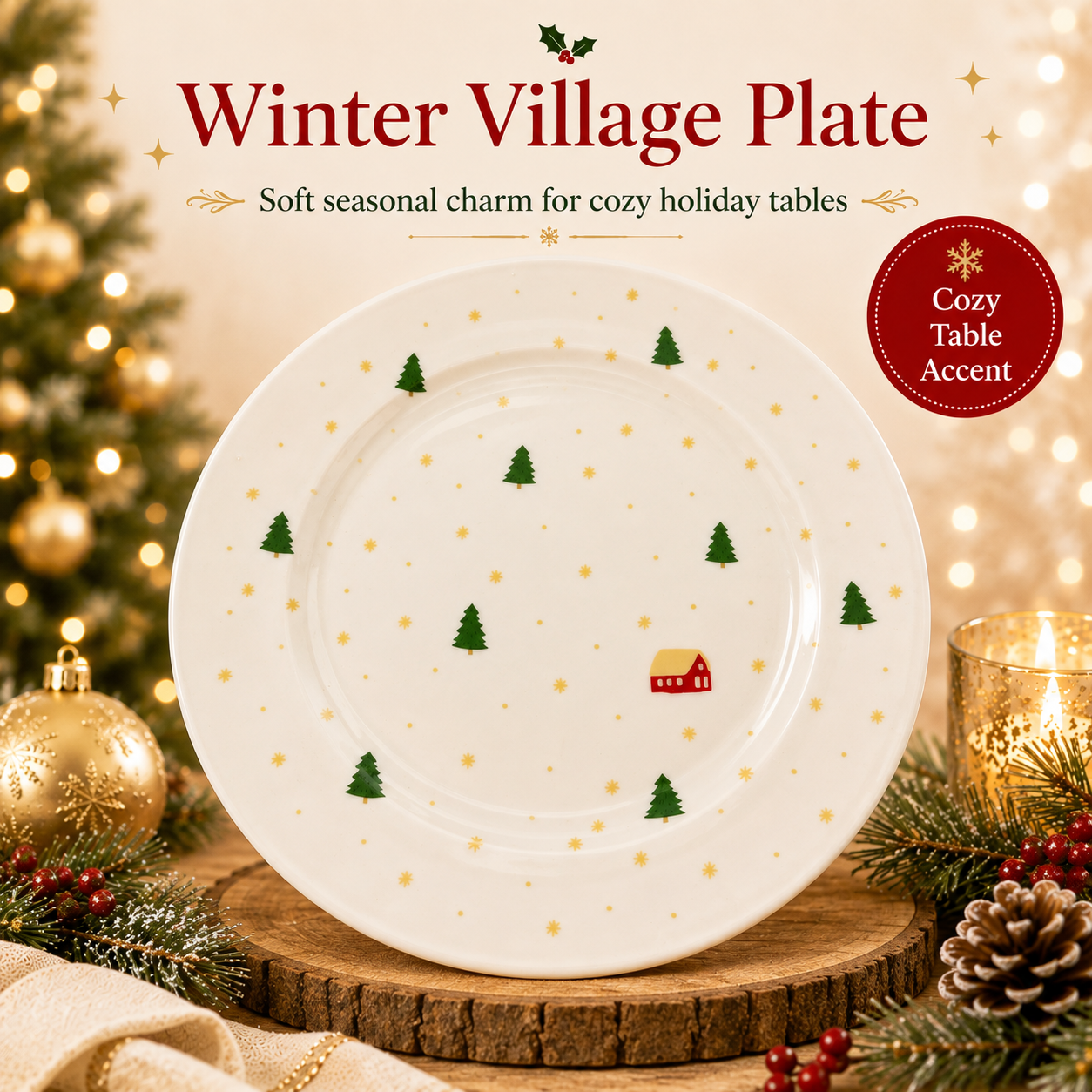 🎄Merry & Bright Christmas Plate Collection🎁🍽️ – Festive Holiday Serving Plates