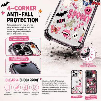 🎃Halloween Candy Ghost Phone Case – Cute Pumpkin & Ghost Design, Shockproof Magnetic Case