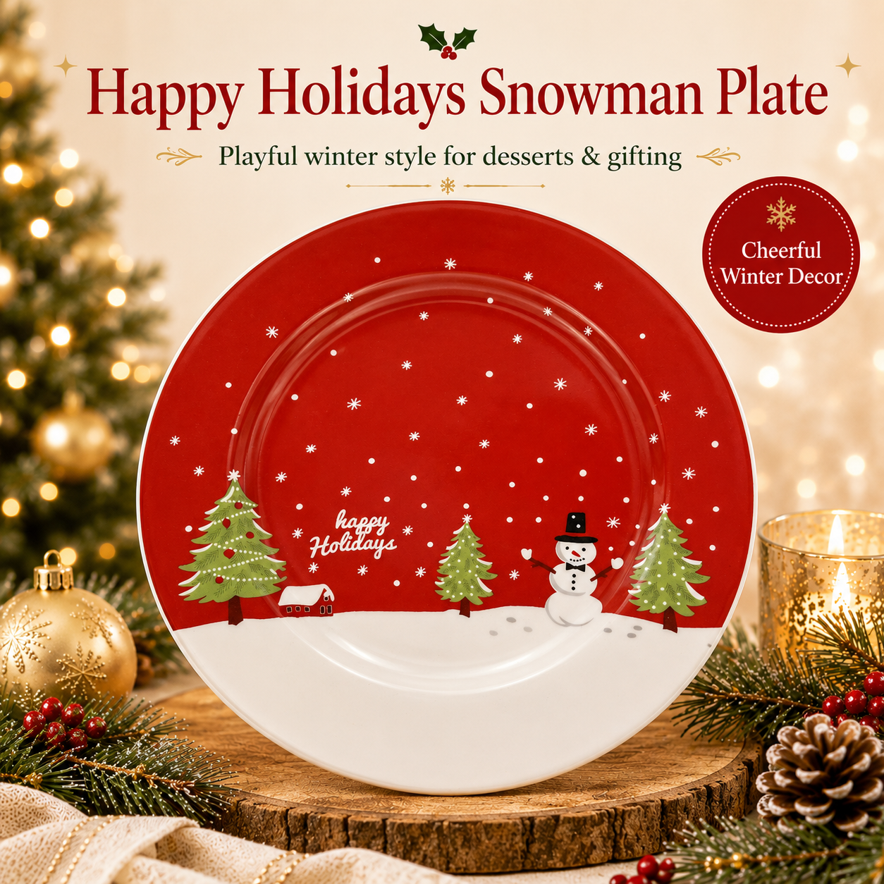 🎄Merry & Bright Christmas Plate Collection🎁🍽️ – Festive Holiday Serving Plates