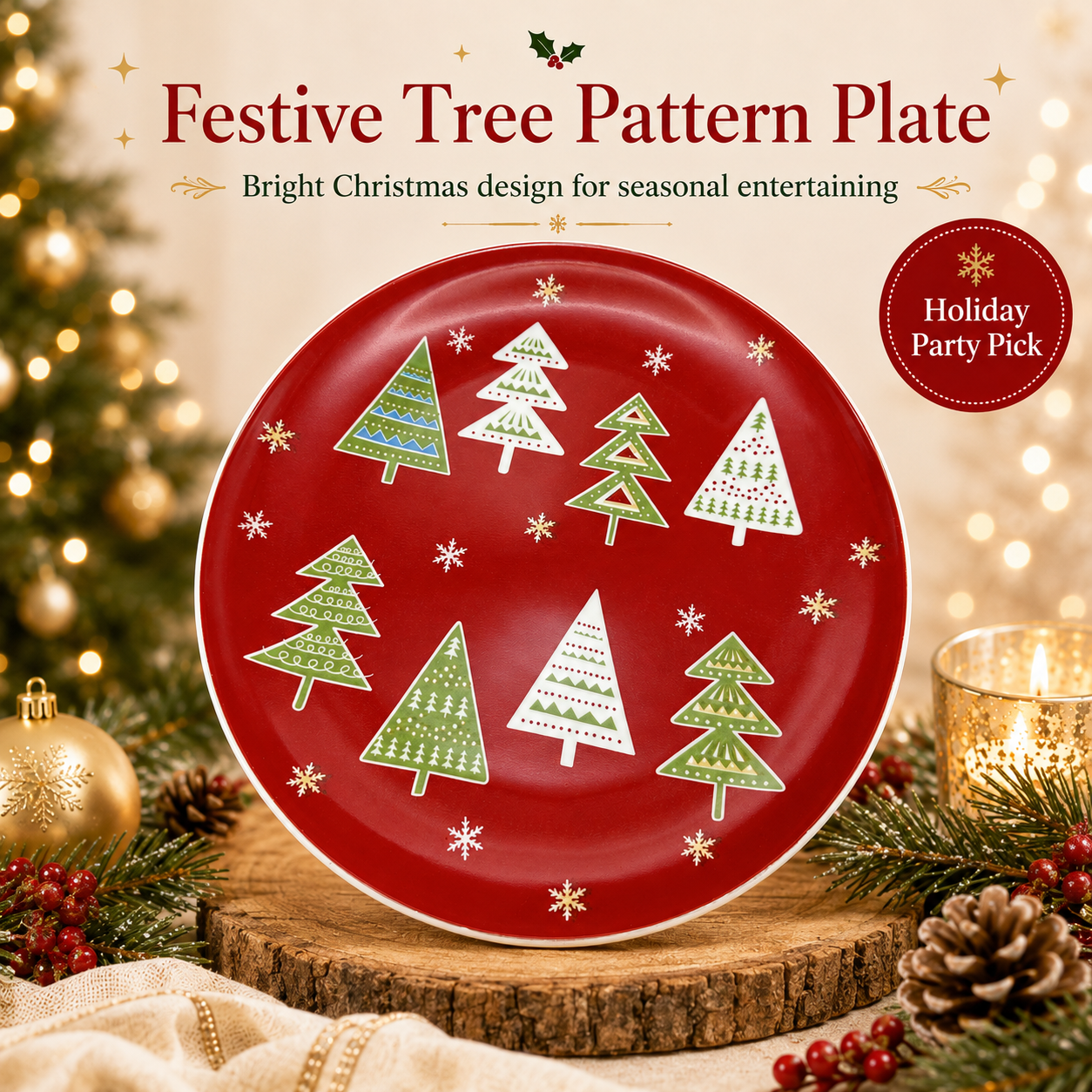 🎄Merry & Bright Christmas Plate Collection🎁🍽️ – Festive Holiday Serving Plates