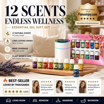 🔥50% Off！🎁🌺The fresh scent lifts your mood！🌷12-Pack Water Soluble Essential Oils Set