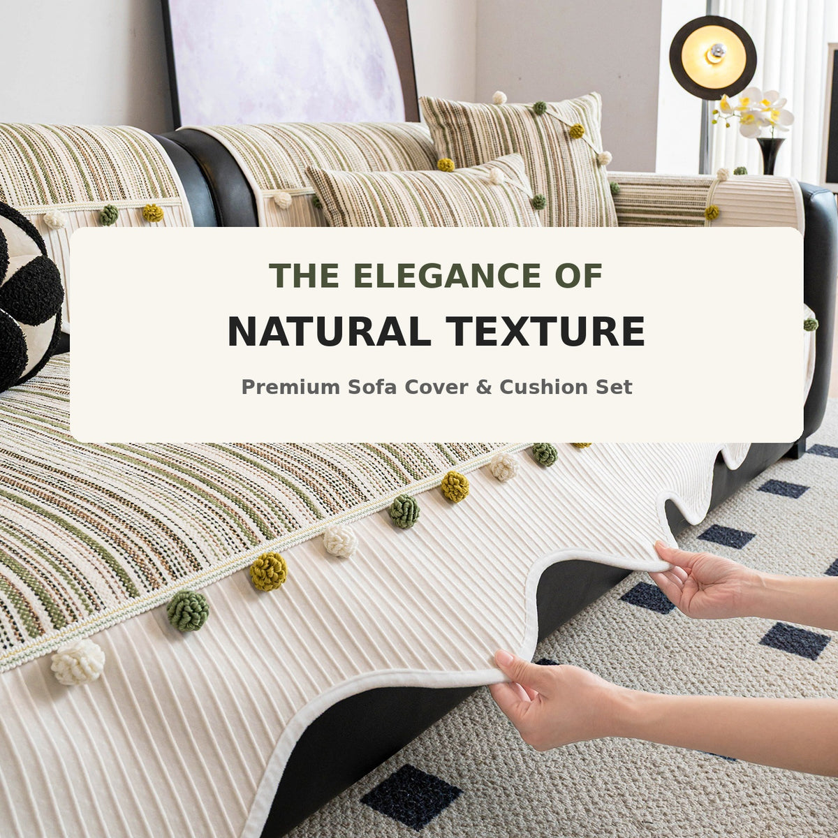 Premium Textured Chenille Sofa Cover