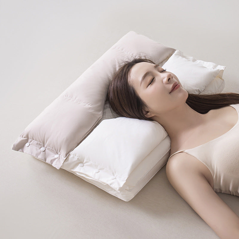 Dual-Zone Ergonomic Sleeping Pillow | Detachable Layers to Set Your Ideal Height