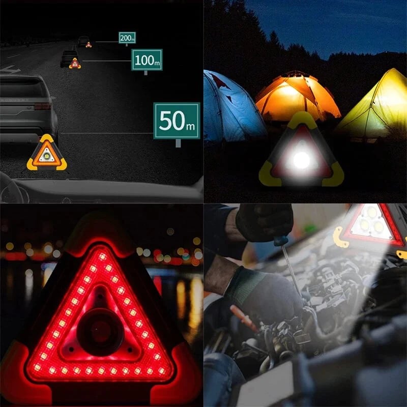 🔥3-IN-1 Solar Emergency Triangle Warning Light at the Roadside