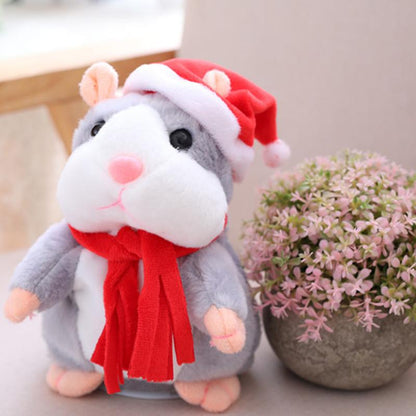 🐹🎁50% OFF NOW! Talking Hamster Plush Toy – Repeats What You Say, Auto Head Shaking Interactive Stuffed Animal, Hilarious Educational Toy for Kids & Party Fun