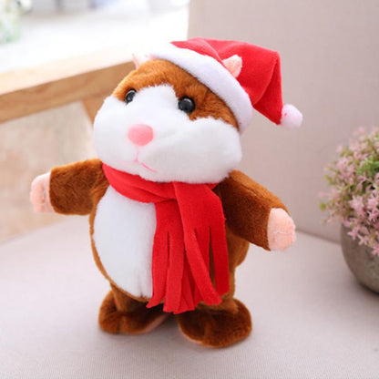 🐹🎁50% OFF NOW! Talking Hamster Plush Toy – Repeats What You Say, Auto Head Shaking Interactive Stuffed Animal, Hilarious Educational Toy for Kids & Party Fun