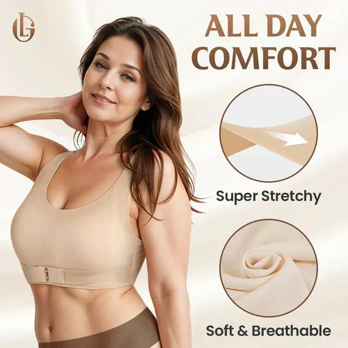 👙 Front Closure Cross-Back Wireless Posture Bra – Ultra Push-Up, All-Day Comfort & Natural Lift for a Slimmer, Taller Silhouette 💖