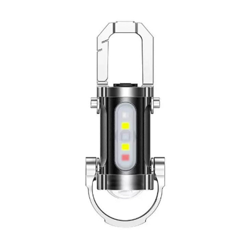 🔦 Rechargeable Keychain Flashlight – 7 Modes LED + COB Mini Light