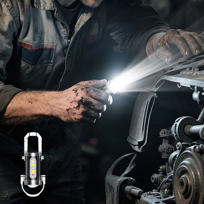 🔦 Rechargeable Keychain Flashlight – 7 Modes LED + COB Mini Light