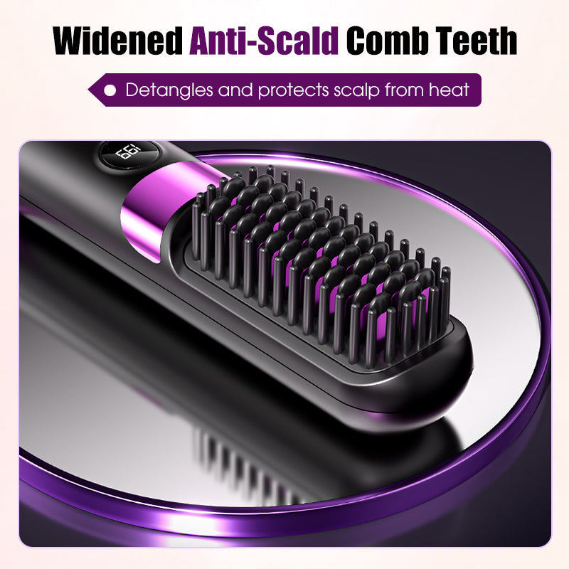 💇‍♀️ 3-in-1 Cordless Hair Straightening Brush – Straighten, Curl & Detangle Anywhere