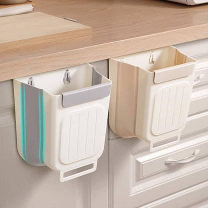 🗑️ LIMITED-TIME 50% OFF! 💫 Collapsible Hanging Trash Can for Kitchen Cabinet Door – Space-Saving Waste Bin (6L/11L)