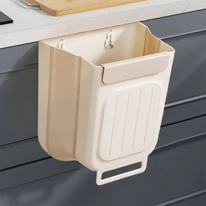🗑️ LIMITED-TIME 50% OFF! 💫 Collapsible Hanging Trash Can for Kitchen Cabinet Door – Space-Saving Waste Bin (6L/11L)
