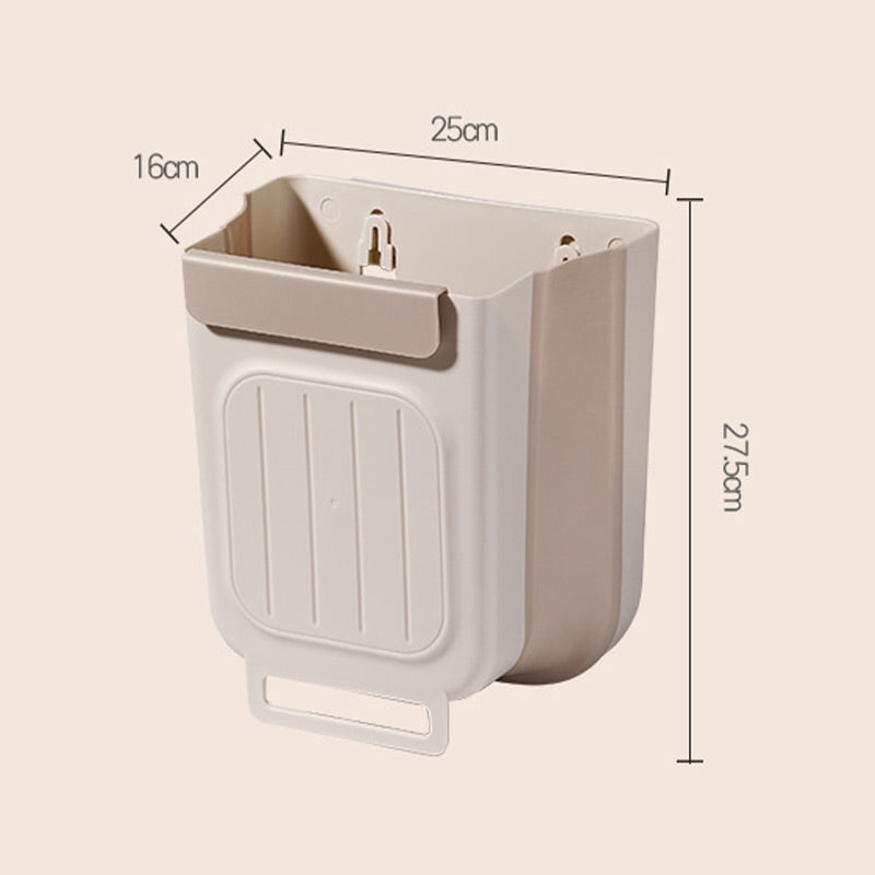 🗑️ LIMITED-TIME 50% OFF! 💫 Collapsible Hanging Trash Can for Kitchen Cabinet Door – Space-Saving Waste Bin (6L/11L)