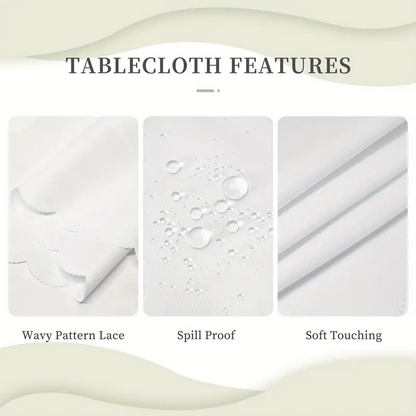 ⏰Elegant Waterproof Embossed Floral Tablecloth💮