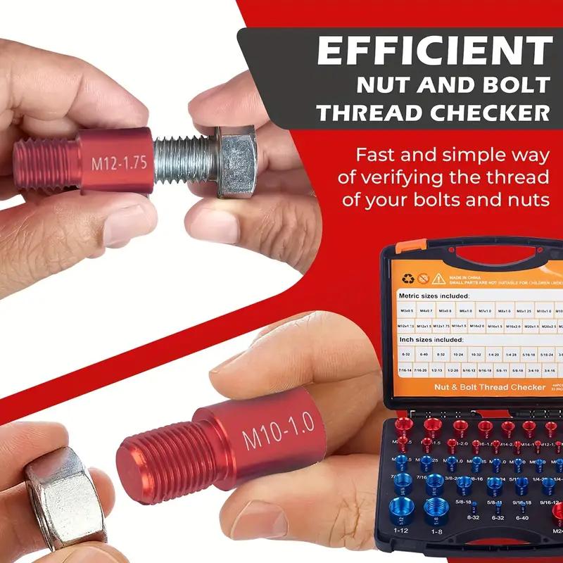 ⏰ Nut & Bolt Thread Checker Kit – Dual-Sided, Military-Grade, Metric & Imperial ✨