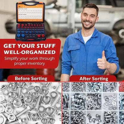 ⏰ Nut & Bolt Thread Checker Kit – Dual-Sided, Military-Grade, Metric & Imperial ✨