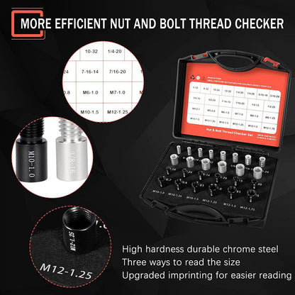 ⏰ Nut & Bolt Thread Checker Kit – Dual-Sided, Military-Grade, Metric & Imperial ✨