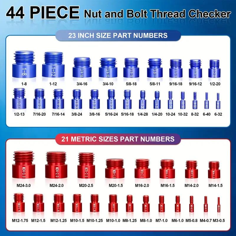 ⏰ Nut & Bolt Thread Checker Kit – Dual-Sided, Military-Grade, Metric & Imperial ✨