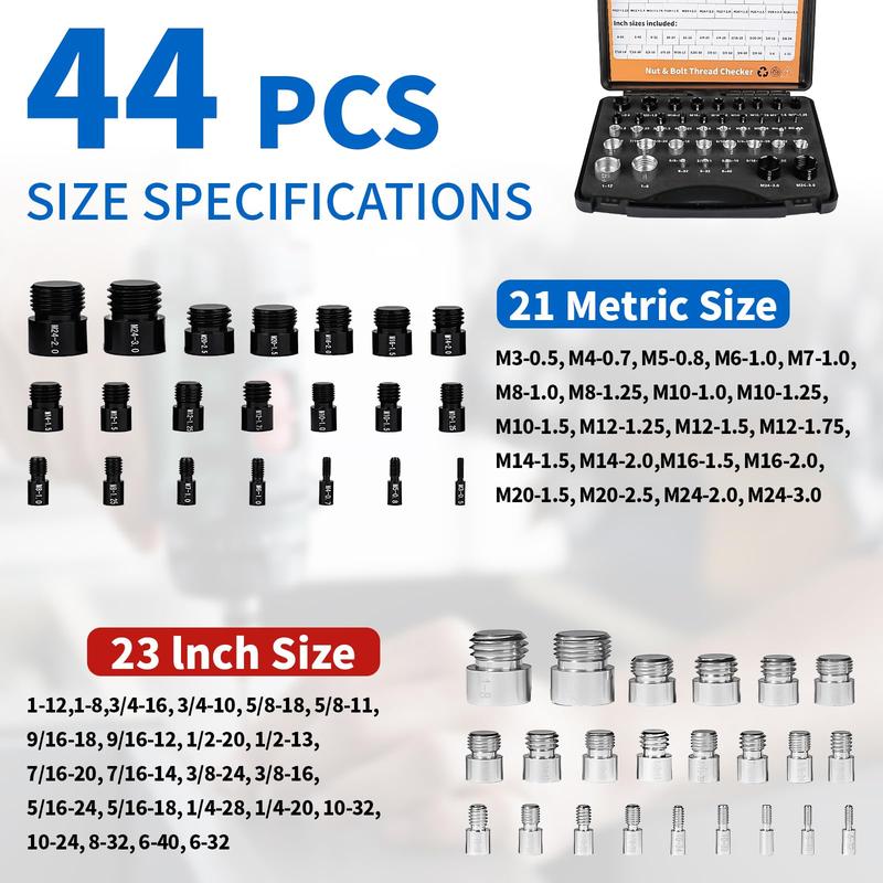 ⏰ Nut & Bolt Thread Checker Kit – Dual-Sided, Military-Grade, Metric & Imperial ✨