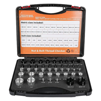 ⏰ Nut & Bolt Thread Checker Kit – Dual-Sided, Military-Grade, Metric & Imperial ✨