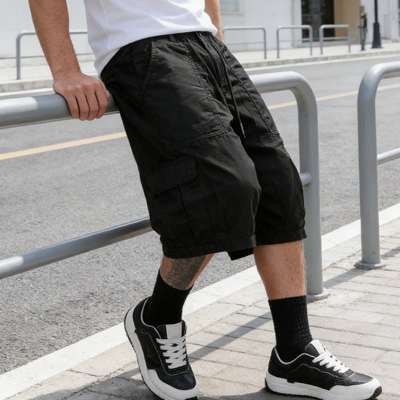 👖 LIMITED TIME: 50% OFF! 🔥 Men's Plus Size Capri Pants – Wide-Leg Loose Fit, Drawstring Waist & Large Pockets ✨