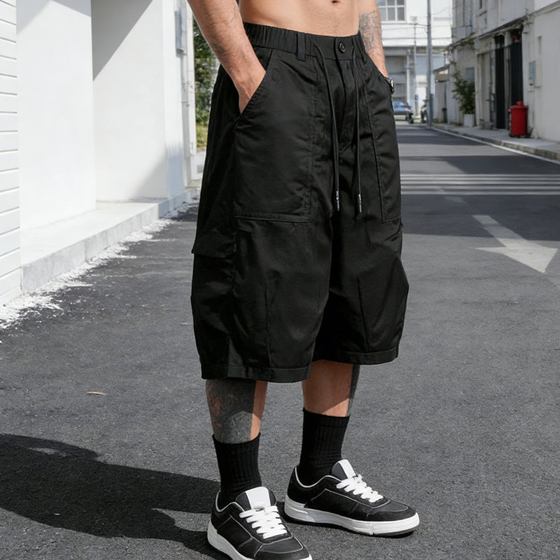 👖 LIMITED TIME: 50% OFF! 🔥 Men's Plus Size Capri Pants – Wide-Leg Loose Fit, Drawstring Waist & Large Pockets ✨