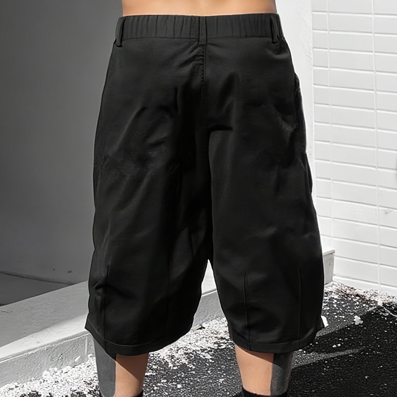 👖 LIMITED TIME: 50% OFF! 🔥 Men's Plus Size Capri Pants – Wide-Leg Loose Fit, Drawstring Waist & Large Pockets ✨