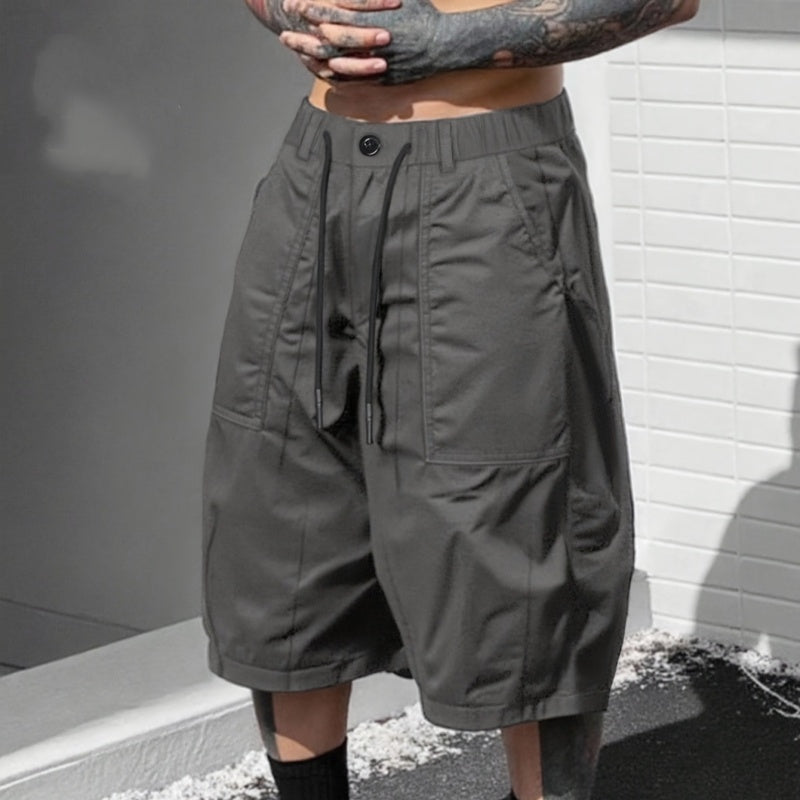 👖 LIMITED TIME: 50% OFF! 🔥 Men's Plus Size Capri Pants – Wide-Leg Loose Fit, Drawstring Waist & Large Pockets ✨