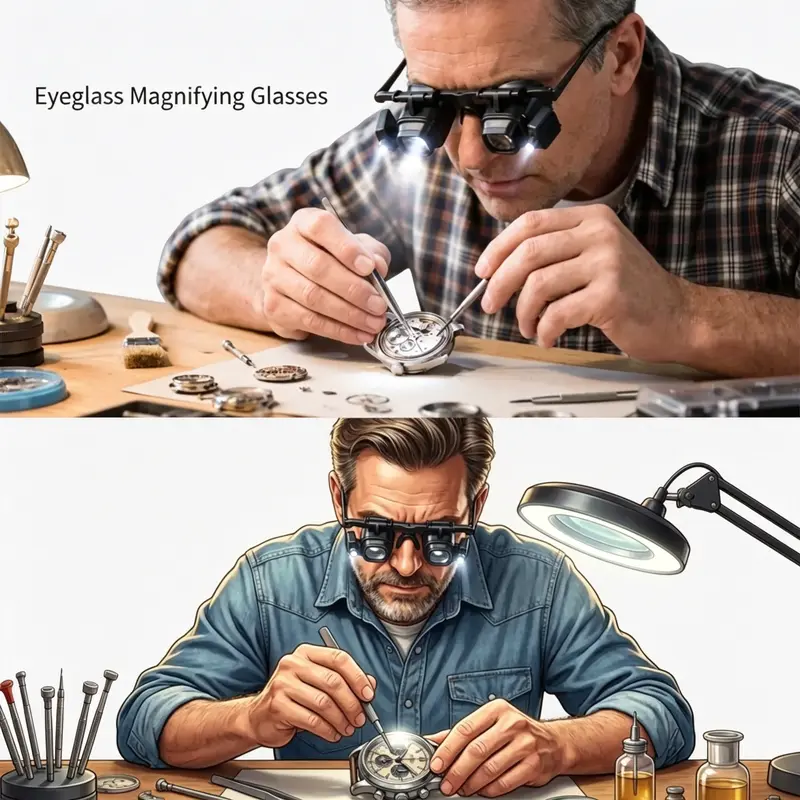 🔬 LIMITED-TIME 49% OFF! ✨ Precision LED Magnifier Glasses – Interchangeable Lenses, Dual LED, Hands-Free 💡