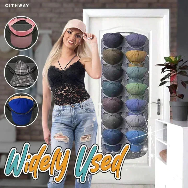 🥳2026 HOT SALE🥳💞50K+ SOLD!🎩🧢 50% OFF! Hanging Hat Rack with 14 Pockets – Keeps hats in shape, no creases. Space‑saving, easy to hang. Perfect for caps & sun hats! 🏠✨