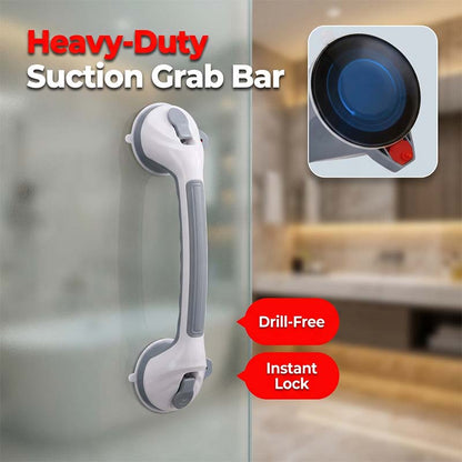 Suction Cup Grab Bar – Tool-Free No-Drill Install on Tile & Glass, Strong Vacuum Hold, Removable & Reusable – Extra Balance Support for Bathroom Safety 🔒