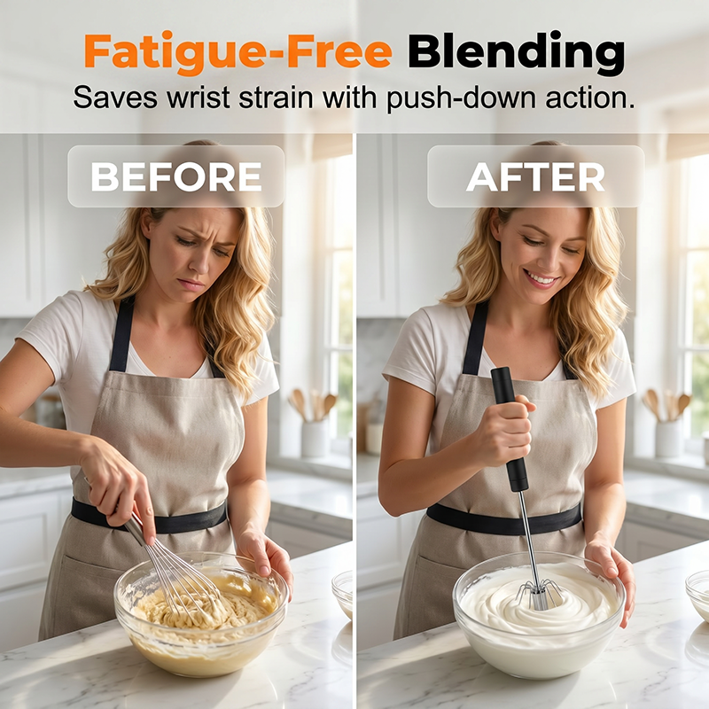 🔥 (LAST DAY OF THE SPECIAL SALE) 🔥 Stir eggs, cream, and dough effortlessly. 🔥 Versatile Stainless Steel Egg Beater (hands-free, easy to use)