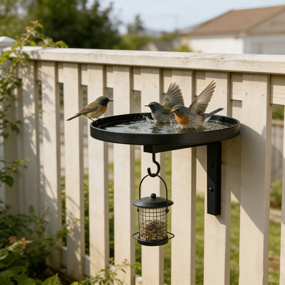 🏡Limited-Time 50% Off – Wall-Mounted Metal Bird Bath – Bronze Finish 🐦🧱🛁