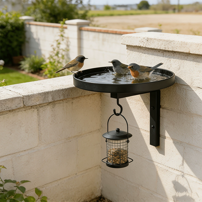 🏡Limited-Time 50% Off – Wall-Mounted Metal Bird Bath – Bronze Finish 🐦🧱🛁