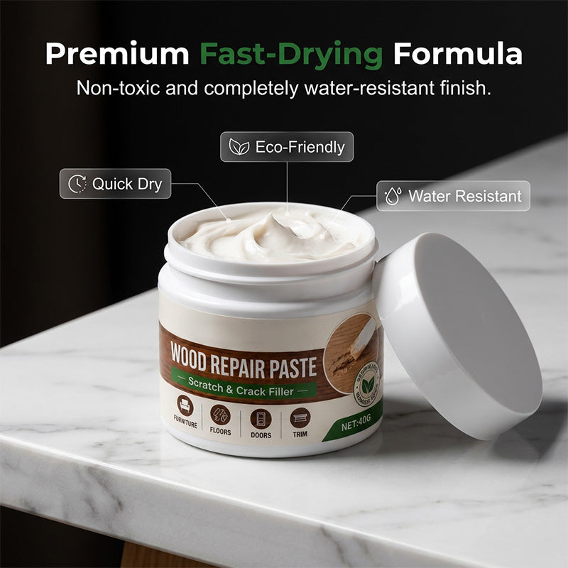 Furniture & Floor Repair Paste – Works on tables, cabinets & wooden floors. Covers scuffs & peeling. No more ugly scratches! 🏠✅