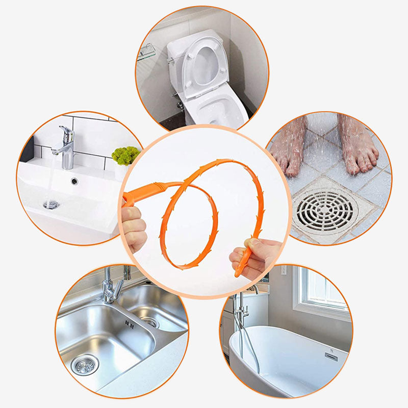🔥Hot Sale🛠️20.5‑inch Drain Snake – Flexible Durable Hair Clog Remover Tool, Quick Sink Tub Pipe Dredger, Reusable Drain Cleaner Stick for Bathroom Kitchen Sewer Blockages