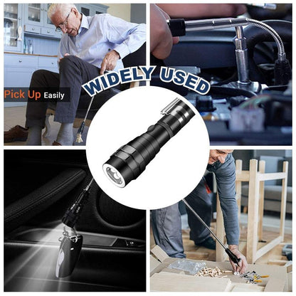 🚗50% OFF NOW ! 🔦Multifunctional Telescopic Magnetic Flashlight – 360° flexible gooseneck, super bright LED light, extendable pick-up rod, magnetic suction design. Auto repair workshop essential!