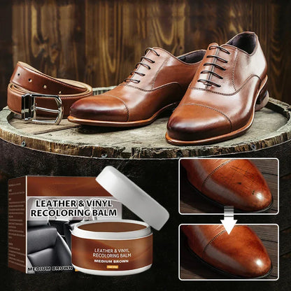 Leather and vinyl recoloring balm
