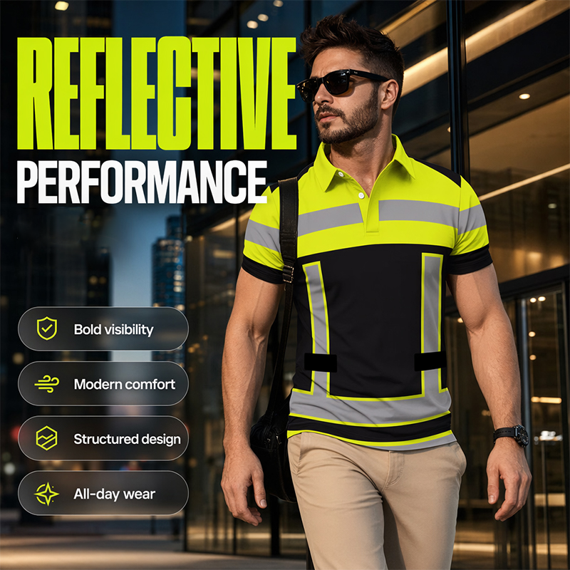 Men's High Visibility Reflective Short Sleeve Shirt