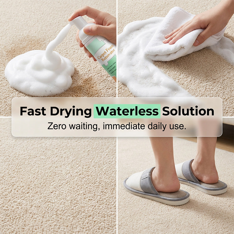 Waterless Carpet Foam Stain Remover with Towel