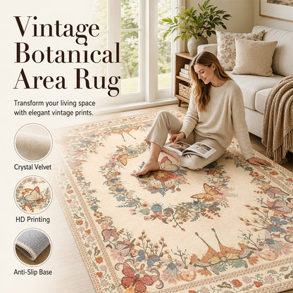 Easy-Care Floral Area Rug🦋🛋️