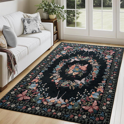 Easy-Care Floral Area Rug🦋🛋️