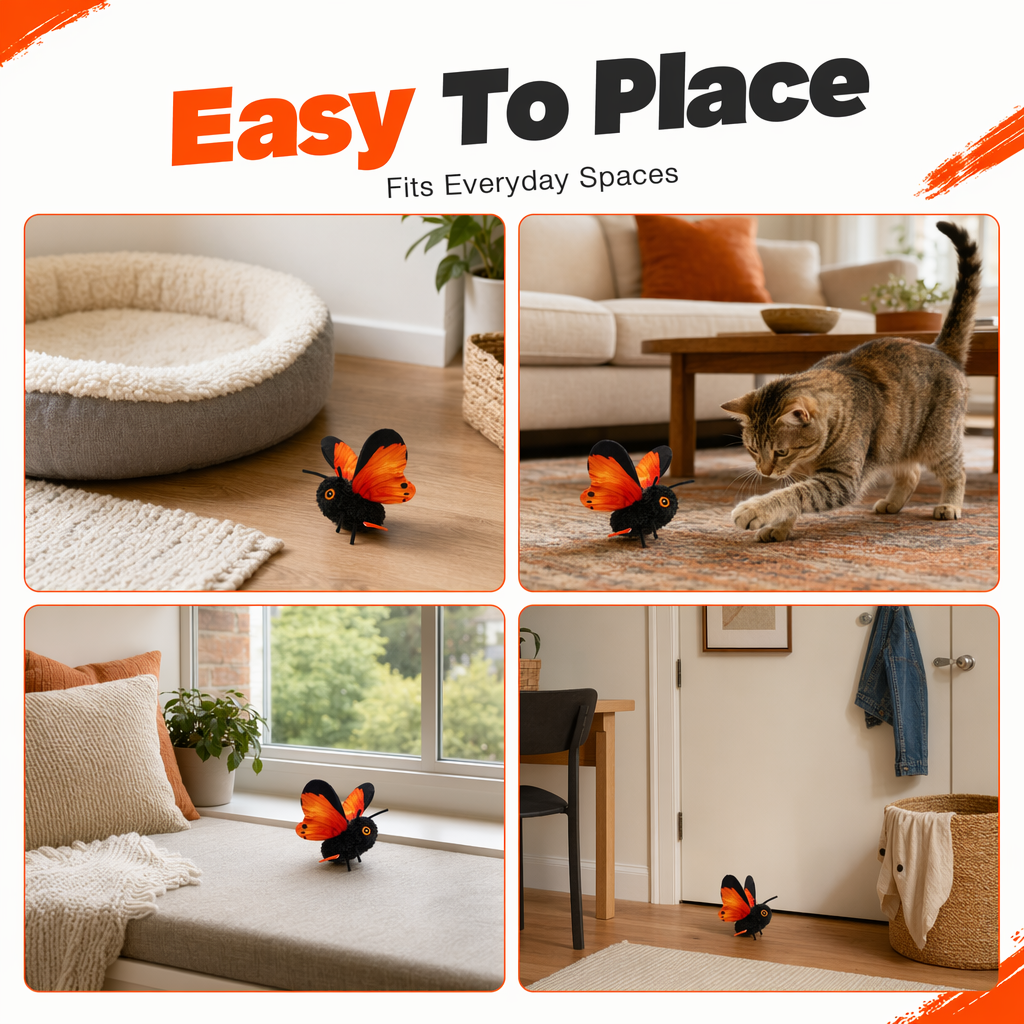 🦋 50% OFF! 🐱 Smart Sensing Flapping Butterfly Toy – Interactive Motion-Activated Cat Toy ✨