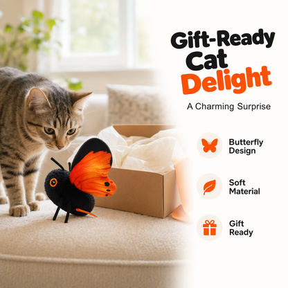 🦋 50% OFF! 🐱 Smart Sensing Flapping Butterfly Toy – Interactive Motion-Activated Cat Toy ✨