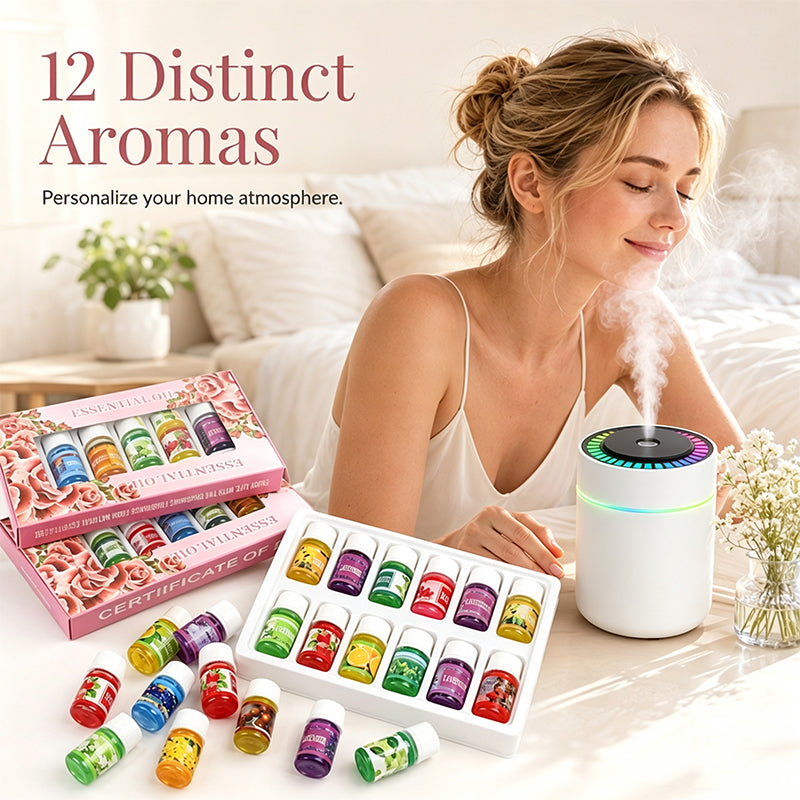 🔥50% Off！🎁🌺The fresh scent lifts your mood！🌷12-Pack Water Soluble Essential Oils Set