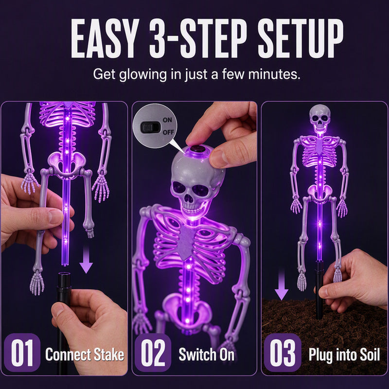 🎃💡 💀 Last Day 50% OFF – Solar Skull Garden Lights with Eerie Color-Changing Glow 👻Ideal For Haunted Yard, Porch & Walkway! 🪦✅