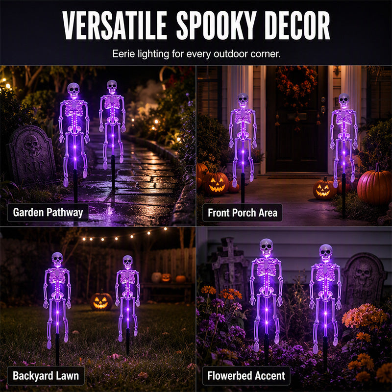 🎃💡 💀 Last Day 50% OFF – Solar Skull Garden Lights with Eerie Color-Changing Glow 👻Ideal For Haunted Yard, Porch & Walkway! 🪦✅